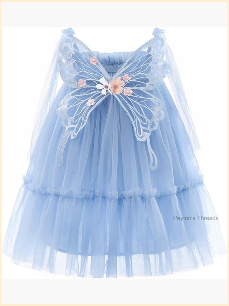 Baby Flower Girl Formal Butterfly Tulle Dress Tutu Birthday Princess